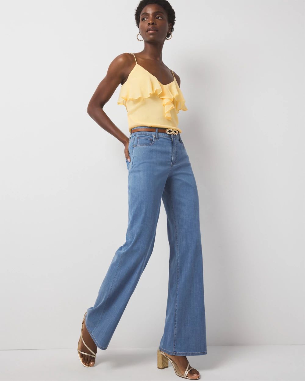 【INCHANT ME】257 High Waist Wide Denim Judy Blue High Waisted Vintage Frayed Hem Bootcut Jeans For